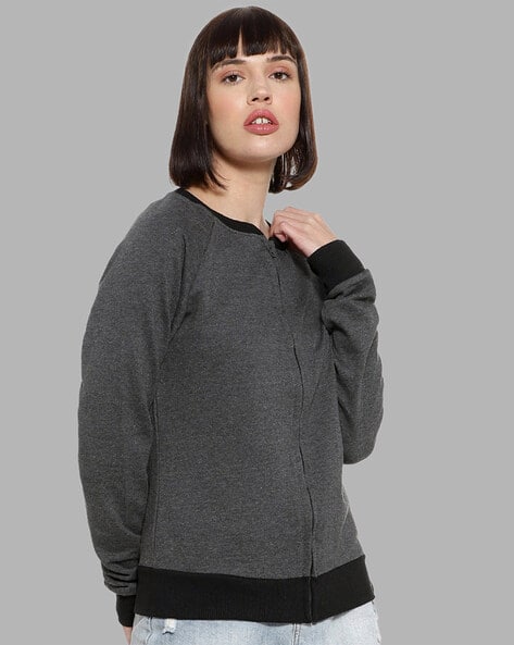 Buy Charcoal Sweatshirt u0026 Hoodies for Women by Campus Sutra Online |  Ajio.com