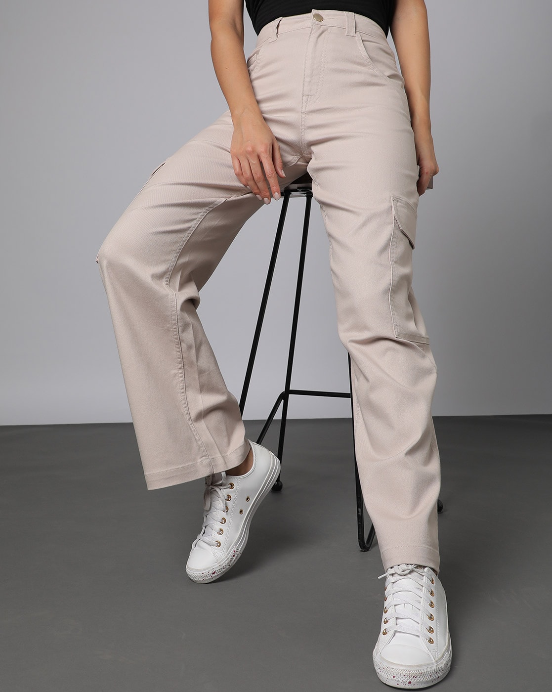 Buy Beige Trousers & Pants for Men by HENCE Online | Ajio.com