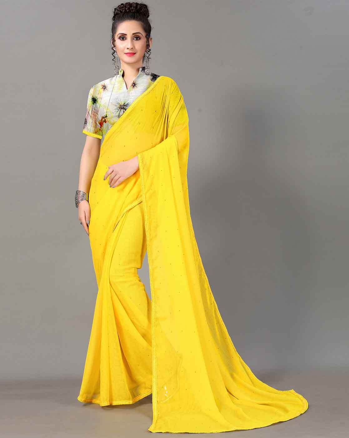 Buy Yellow Sarees for Women by SHAILY Online