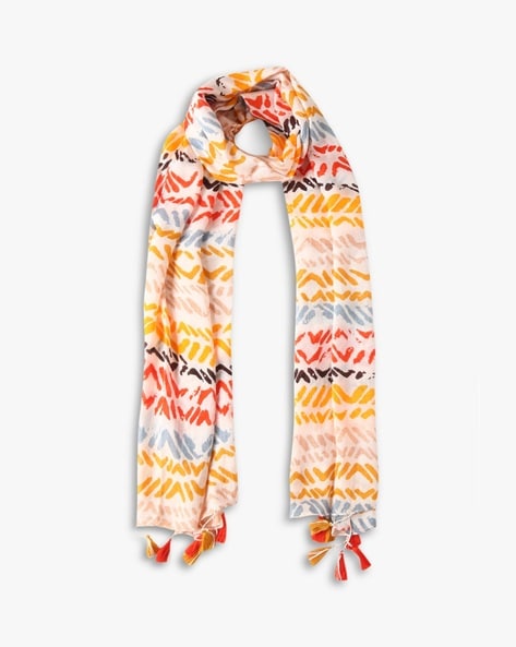 BB Printed Stole with Tassels Price in India