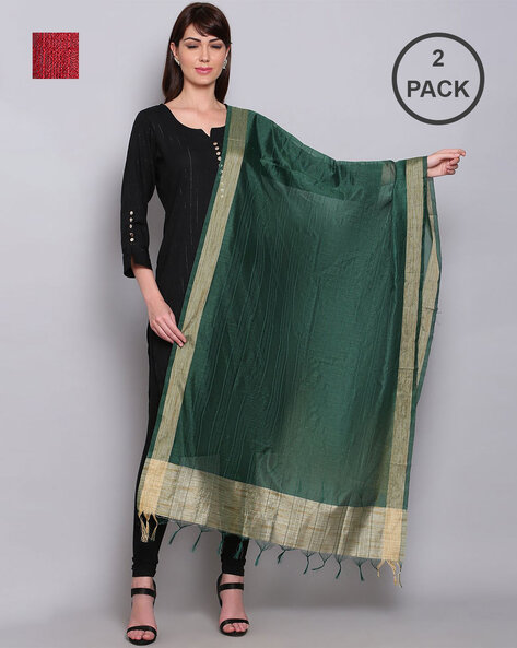 Pack of 2 Silk Dupatta Price in India
