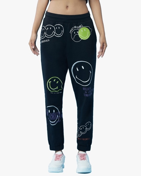 Buy SmileyWorld Black Track Pants - Track Pants for Men 1219637 | Myntra