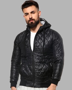 Campus sutra black quilted sale jacket