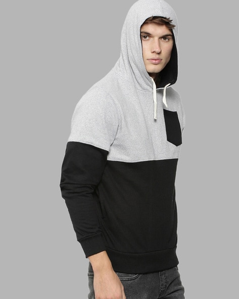 Men color cheap black hoodie