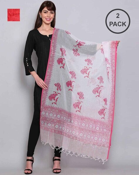 Pack of 2 Floral Print Dupattas Price in India