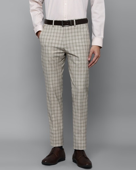 Louis Philippe Formal Trousers  Buy Louis Philippe Men Grey Slim Fit Check  Flat Front Formal Trousers Online  Nykaa Fashion