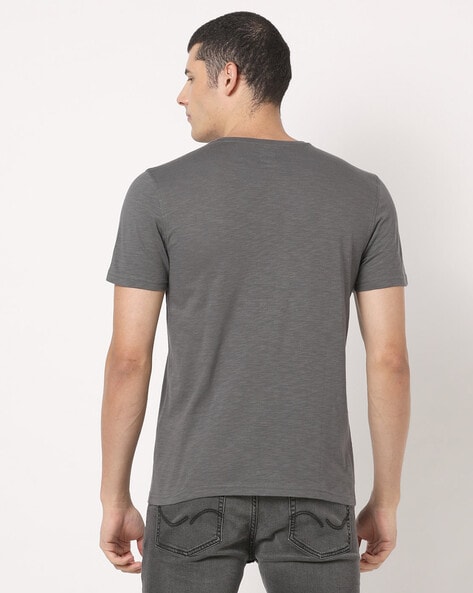 Buy CP BRO Men's Cotton Printed Half Sleeve Slim Fit Crew Neck T-Shirt -  Dark Grey Online at Best Prices in India - JioMart.