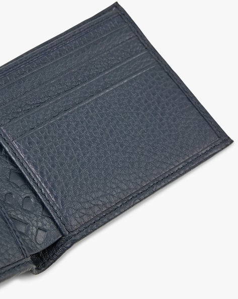 BOSS - Monogram-embossed billfold wallet in grained leather