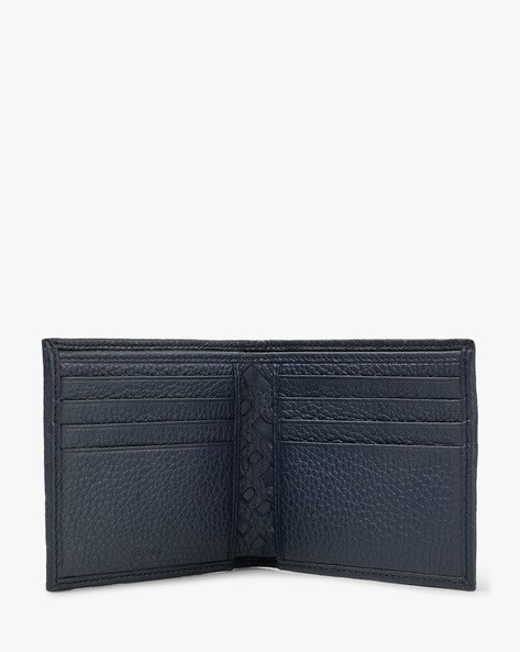 BOSS - Monogram-embossed billfold wallet in grained leather