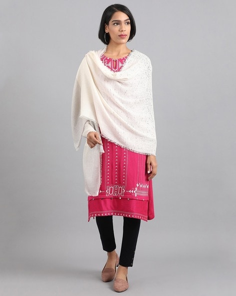Striped Dupatta with Fringed Hemline Price in India
