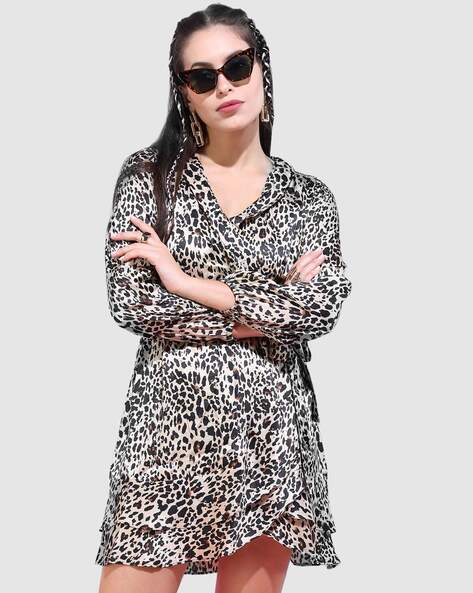 Cheetah wrap outlet dress