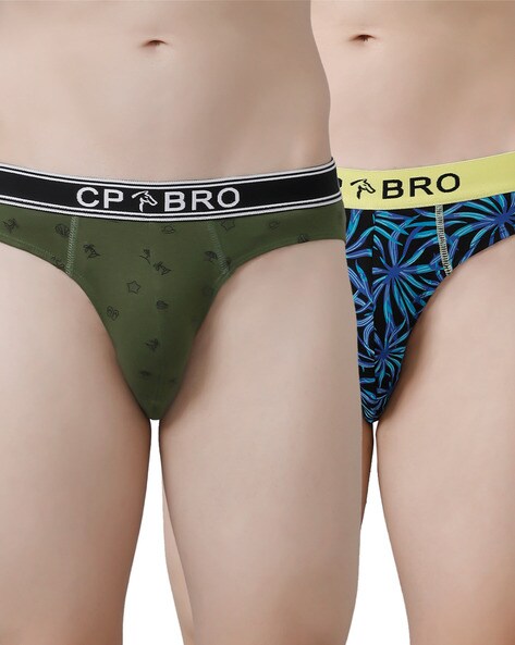 CP BRO Printed Briefs with Exposed Waistband Value - Multi Color (Pack of 5)