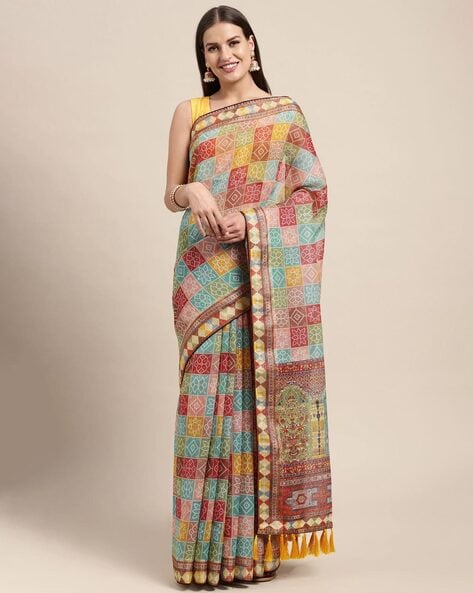 Buy Purple Sarees for Women by POTHYS Online | Ajio.com