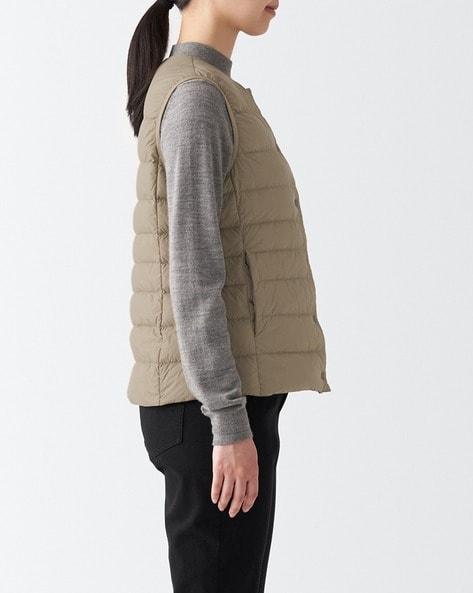 Down vest hot sale no collar