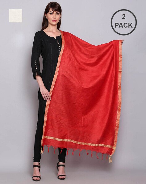 Pack of 2 Embellished Dupattas Price in India