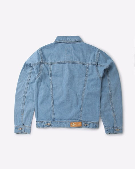 Men's Selvedge Denim Trucker Jacket in Vintage Wash - Thursday