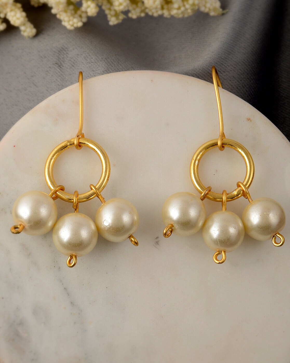 Pearl beads deals earrings