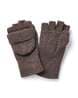 Mens Fingerless Suede Palm Ragg Wool Mitten Gloves w/Finger & Thumb  Pullover (M/L, Charcoal) at  Men's Clothing store