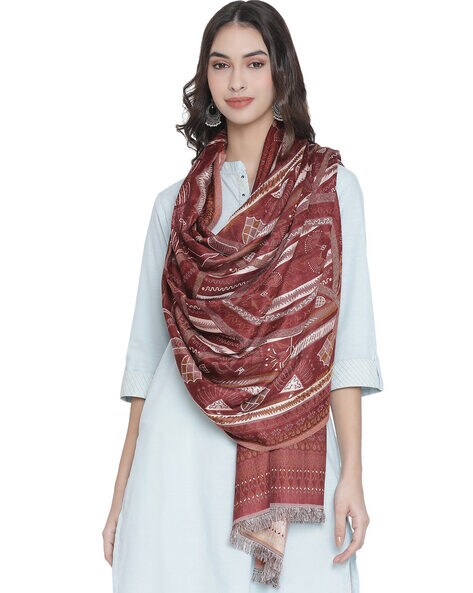 Printed Stole with Fringes Price in India