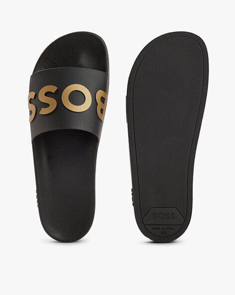 Hugo boss black discount and gold sliders