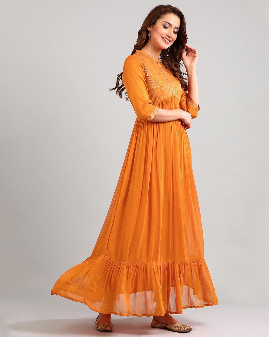 Shop Orange Color Indian Gown Online at Best Price
