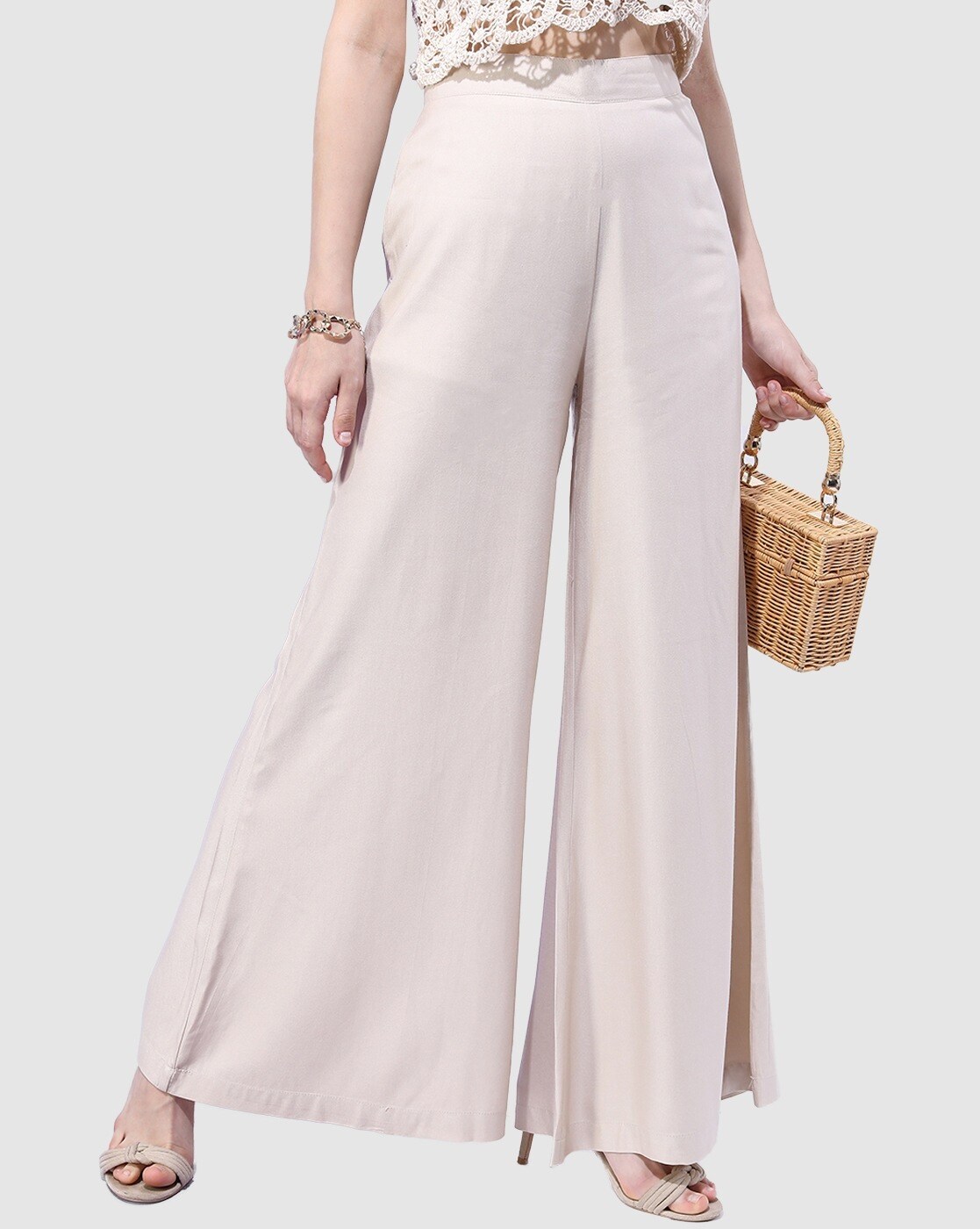 Relaxed Fit Organic Cotton Wide-Leg Pants