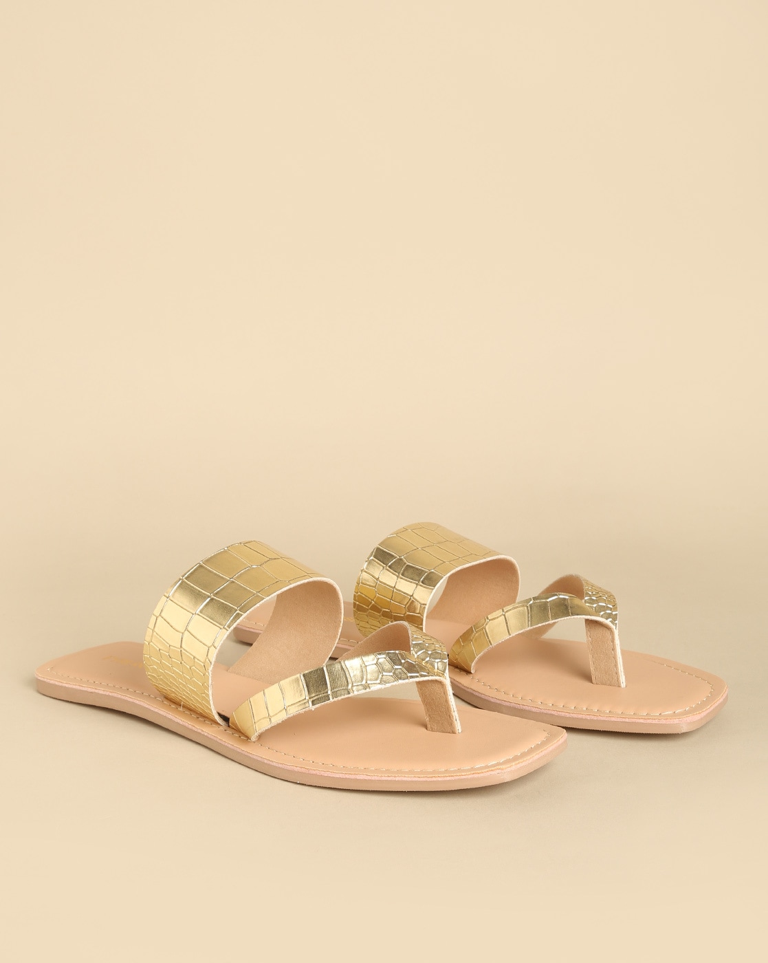 Buy Signature Sole Women's Golden Toe Ring Sandals for Women at Best Price  @ Tata CLiQ