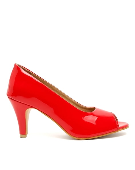 Shoetopia Women Red Textured Heels: Buy Shoetopia Women Red Textured Heels  Online at Best Price in India | Nykaa