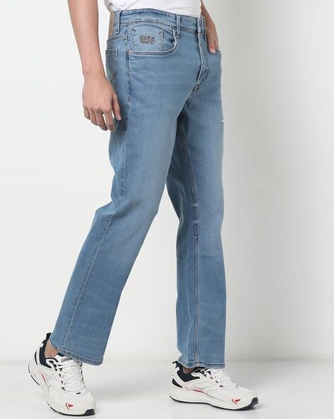 Lightly Washed Distressed Jeans