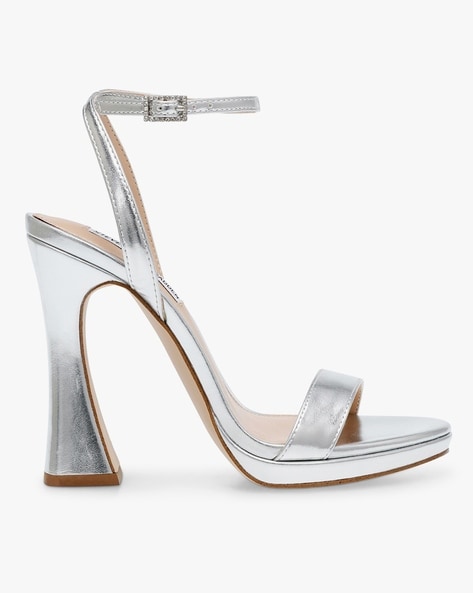 LAVANI-R Silver Rhinestones Strappy Block Heels | Women's Designer Heels – Steve  Madden Canada