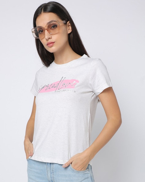 Graphic Print Great Mountain Crew-Neck T-Shirt
