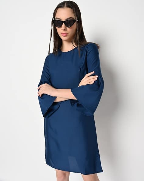Shift Dress with Bell Sleeves