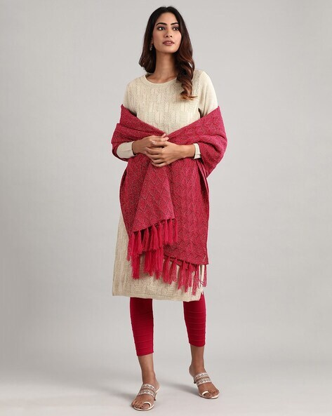 Knitted Shawl with Tassels Price in India