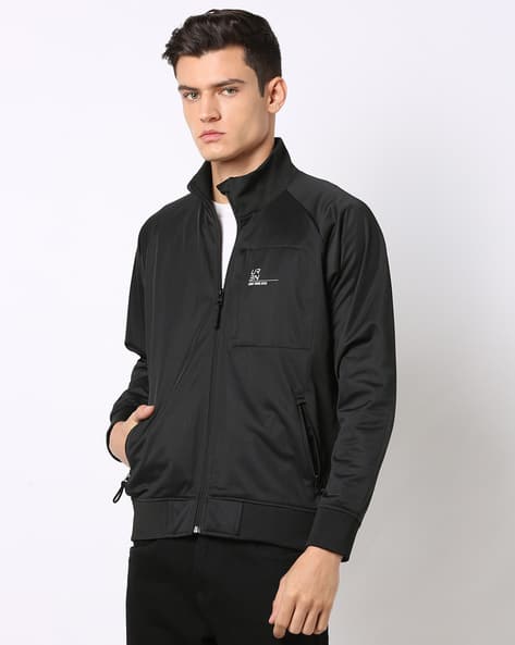 Slim Fit Track Jacket with Kangaroo Pockets