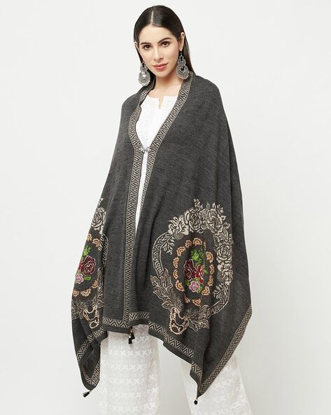 Floral Embroidered Shawl Price in India
