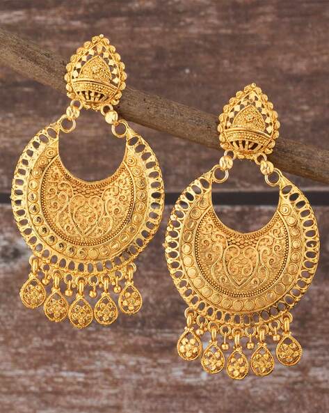Golden Drop Earring for Indian Wedding | FashionCrab.com