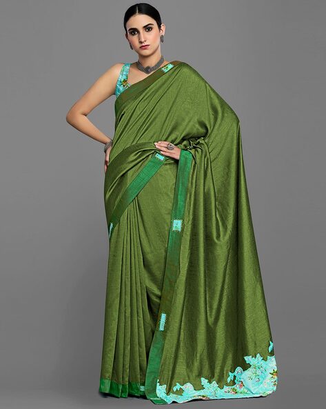 Buy Olive Sarees for Women by Hritika Online