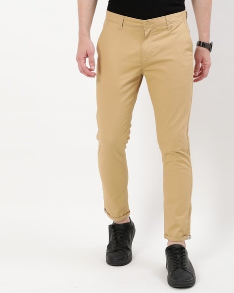 Buy Spykar Men Camel Khaki Cotton Slim Fit Ankle Length Trousers Online at  Best Prices in India  JioMart