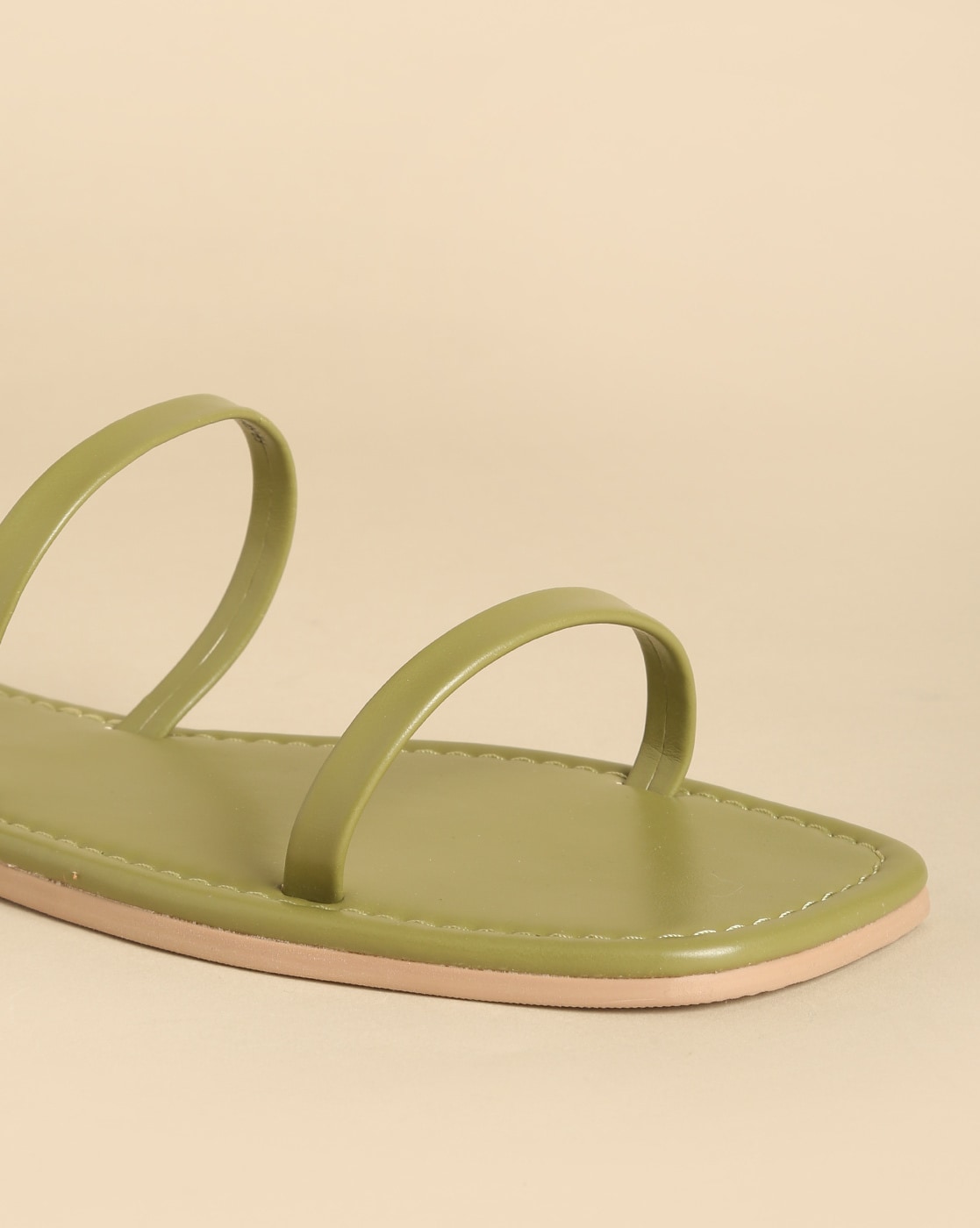 Olive Green Suede Leather Moroccan Boho Flat Sandals – 1000welcomes