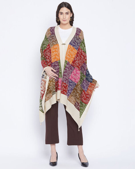 Colour-block Knitted Shawl Price in India