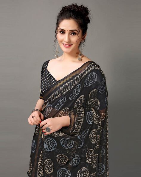 Buy Black Sarees for Women by Hritika Online 