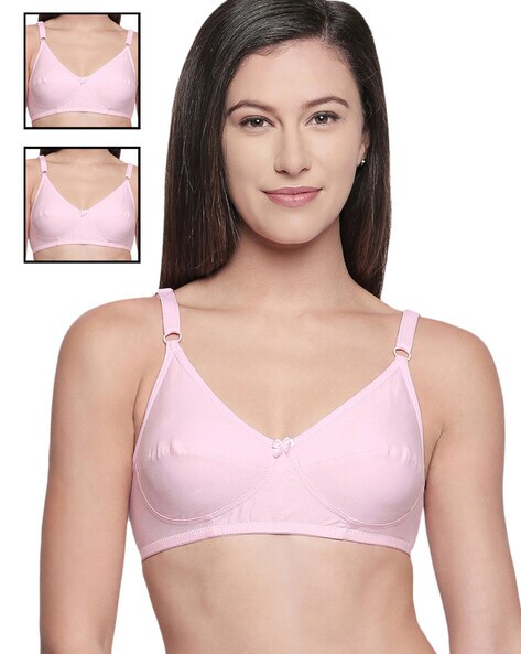 Buy Bodycare Padded Bra In Black-Pink-Red Color (Pack of 3) Online