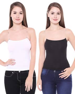 bodycare Pack of 2 Camisoles with Transparent Straps-picture-24