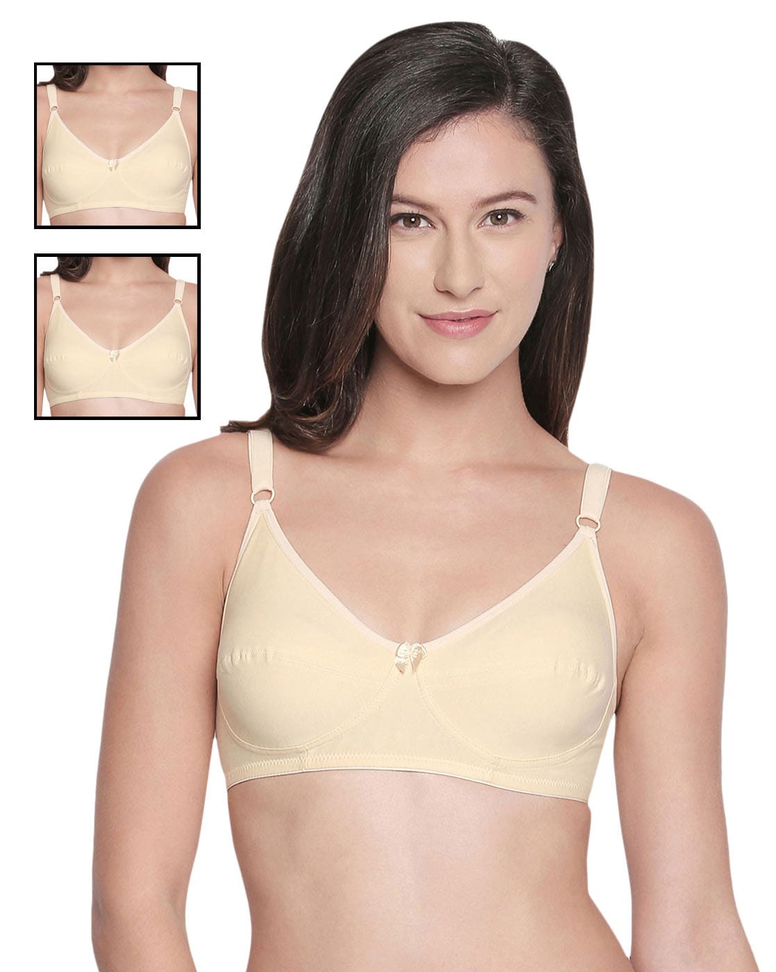 Buy BODYCARE Pack of 2 B-C-D Cup Bra in Black-White Color