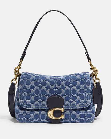 COACH Soft Tabby Small Signature Denim Shoulder Bag