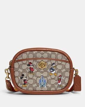 Buy Coach Disney Signature Jacquard Mickey Mouse & Friends Camera Bag |  Beige Color Women | AJIO LUXE