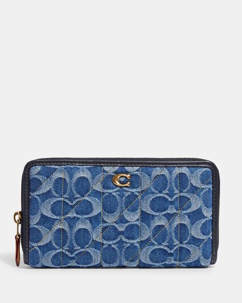 Coach Original Black / Blue Collection Billfold Wallet With Crocodile  Embossed Printed Coin Purse Wallet For Women Come With complete Set  Suitable For Gift (Have 2 Colors In Group), Luxury, Bags &