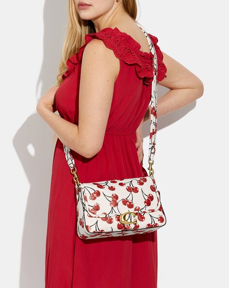 Gucci Floral Print Crossbody Bag in Red