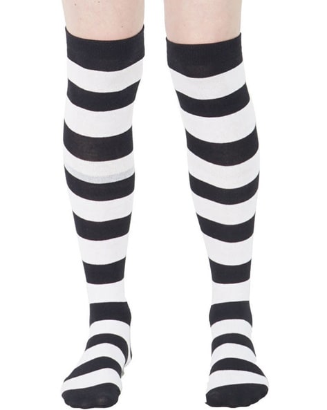 Kayhoma Extra Long Cotton Stripe Thigh High Socks Over the Knee High S