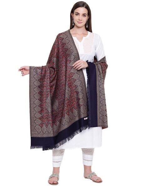 Floral Thread Embroidery Shawl Price in India